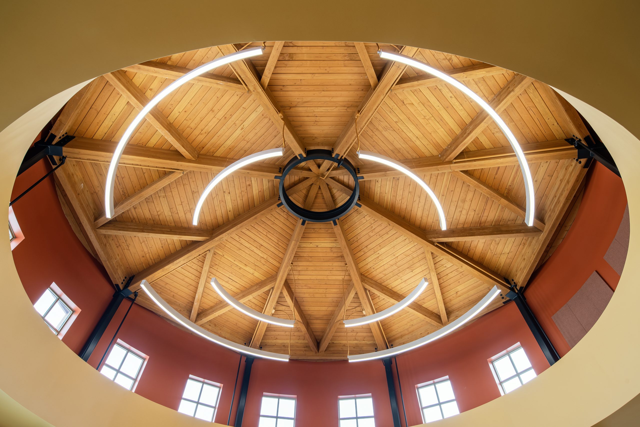 The east entry opens up to a symbolic Earth Lodge.