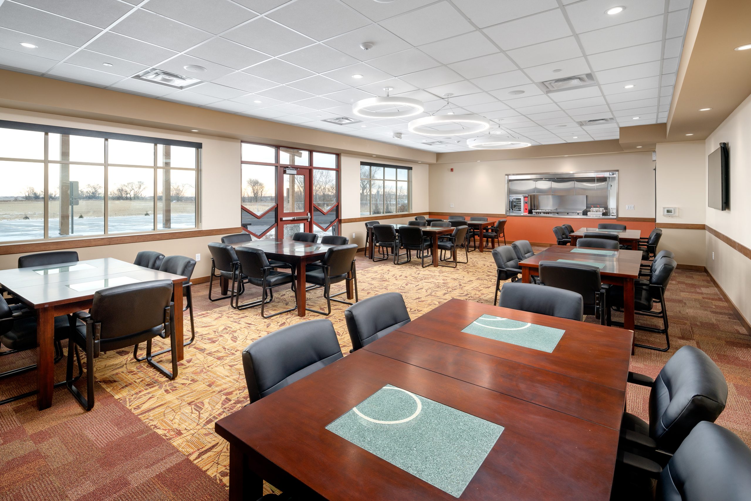 The dining room is open to and can be used for community events.