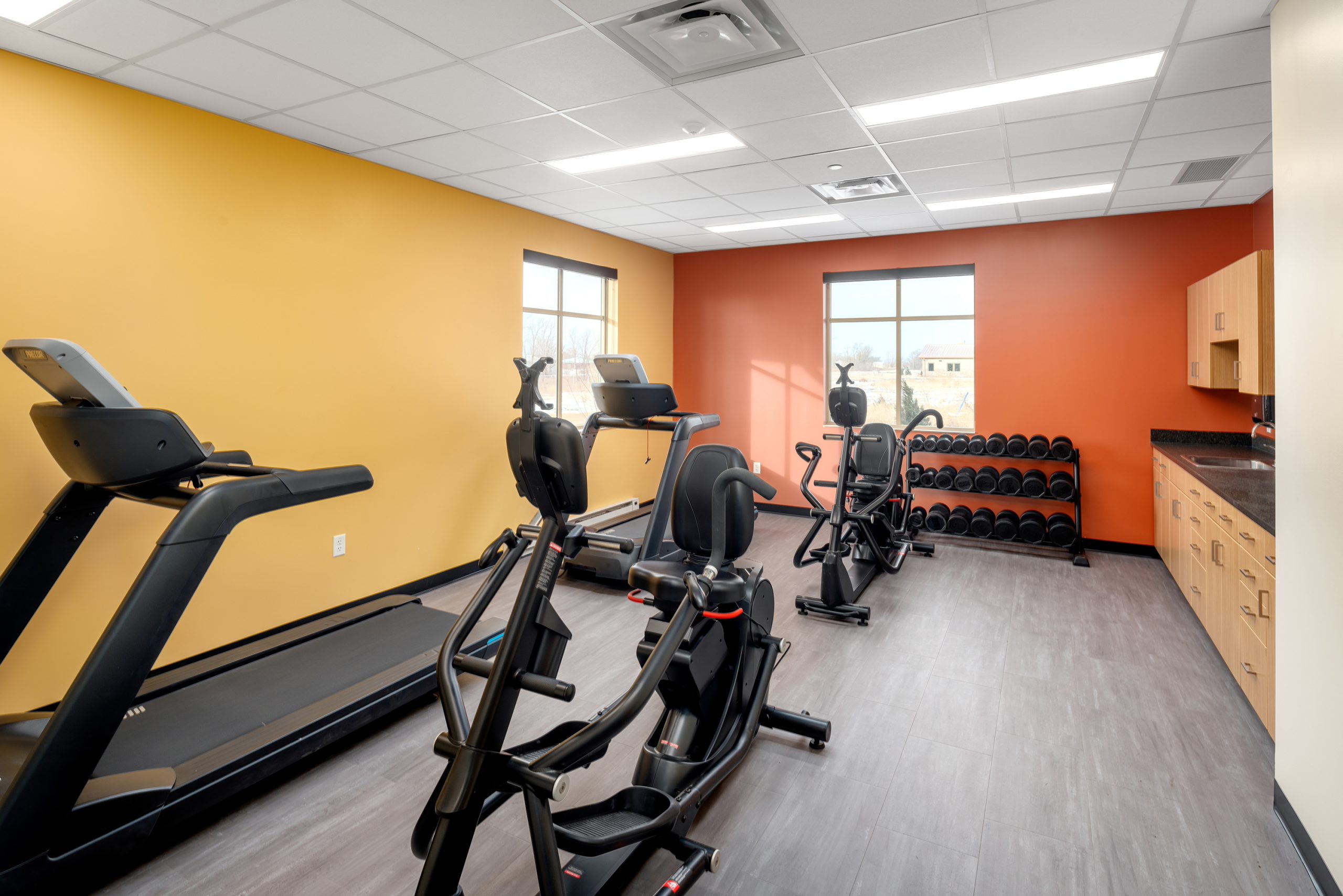 The community Elders are provided access to exercise equipment.