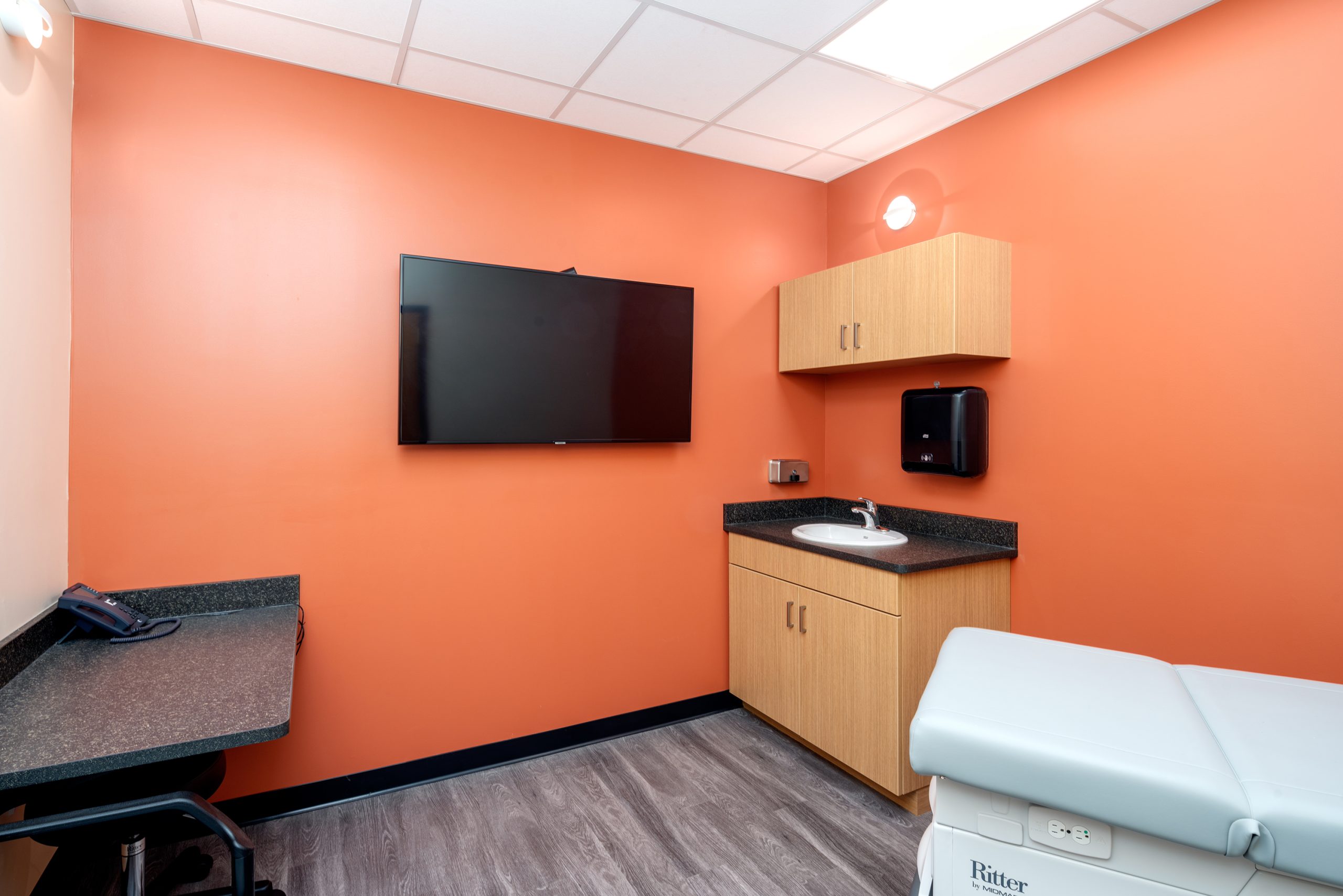 The center provides a space for telemed health.