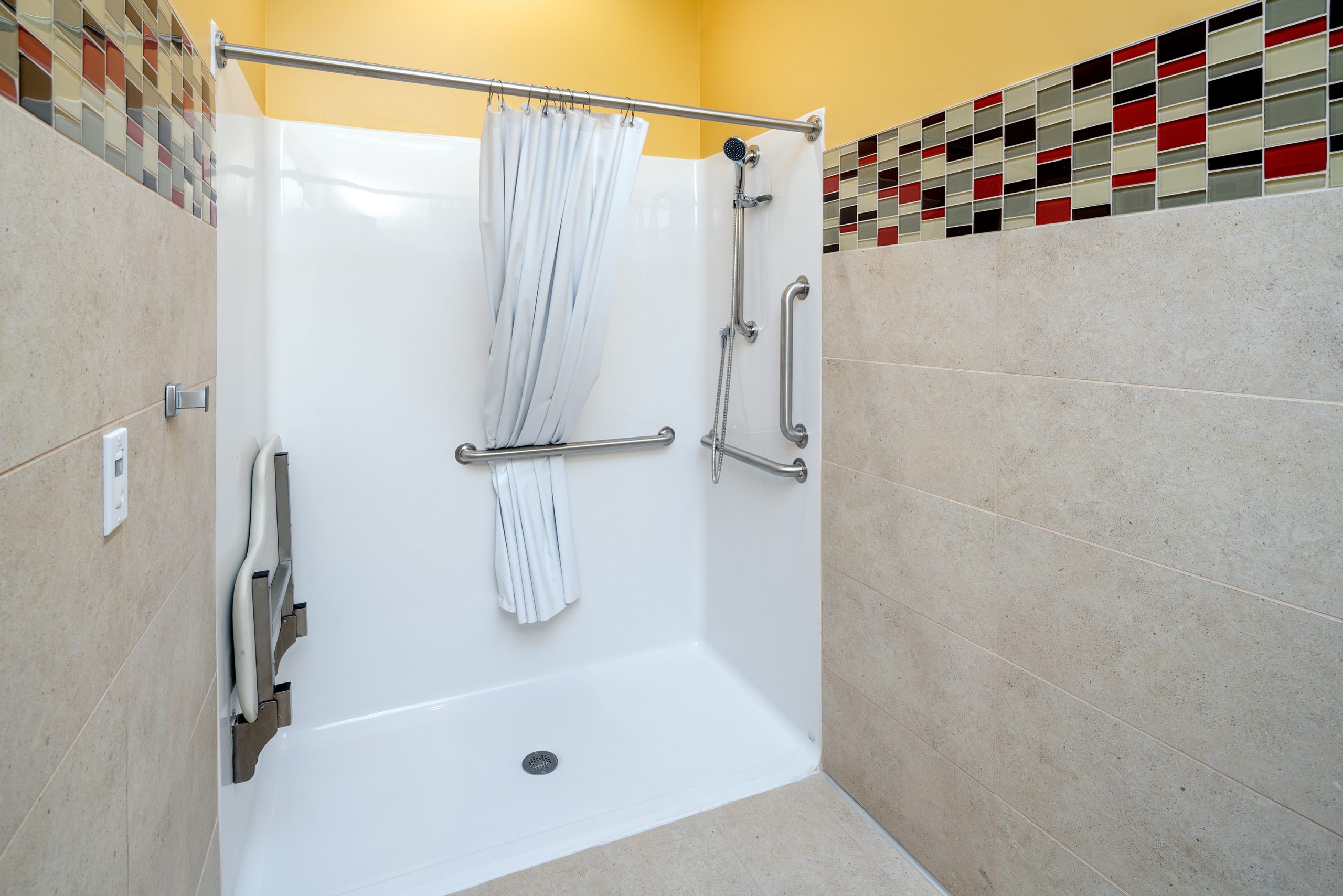 Accessible showers for Elders of all abilities.