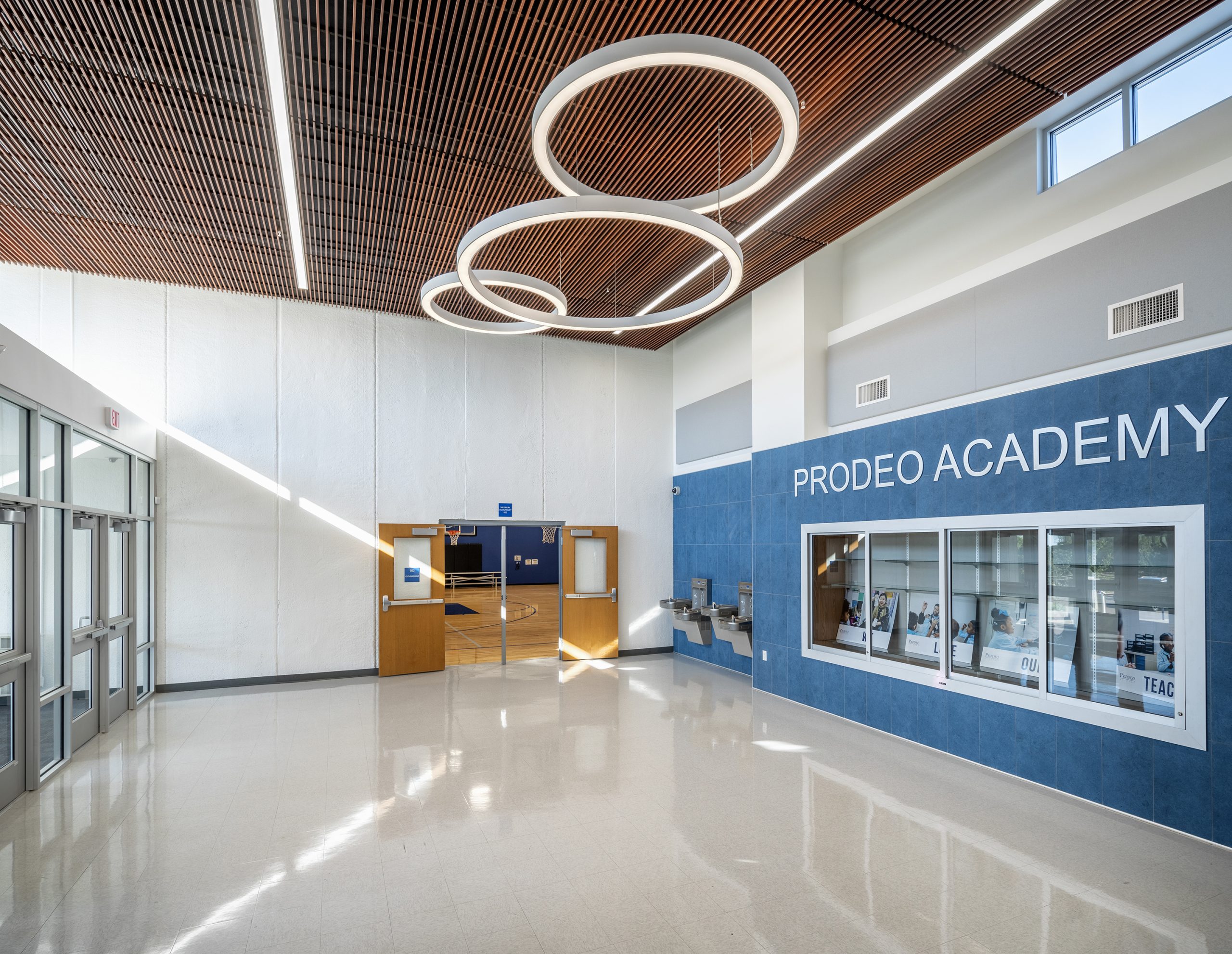 The functional layout allows for use of schools large program spaces