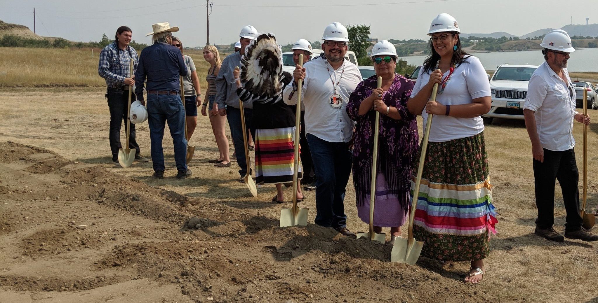 DSGW architect with tribal members at a ground breaking ceremony