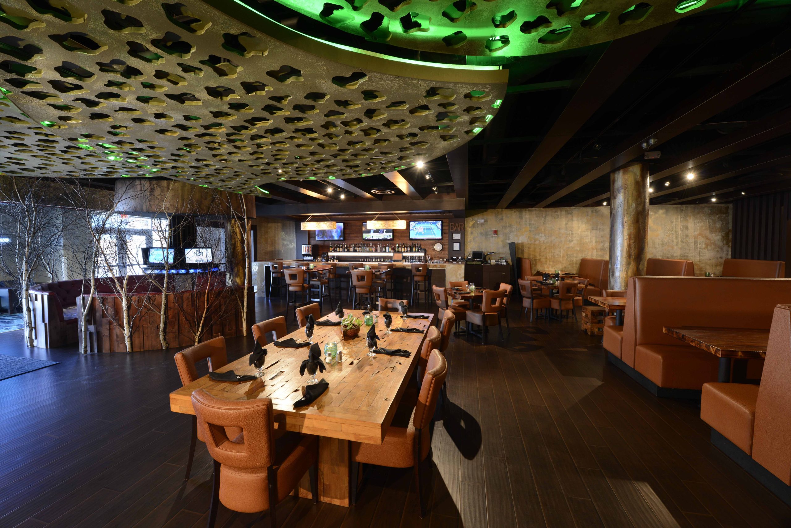 A 75-seat steak house, 150-seat buffet, and snack bar offer guests a wide variety of new and exciting dining choices.