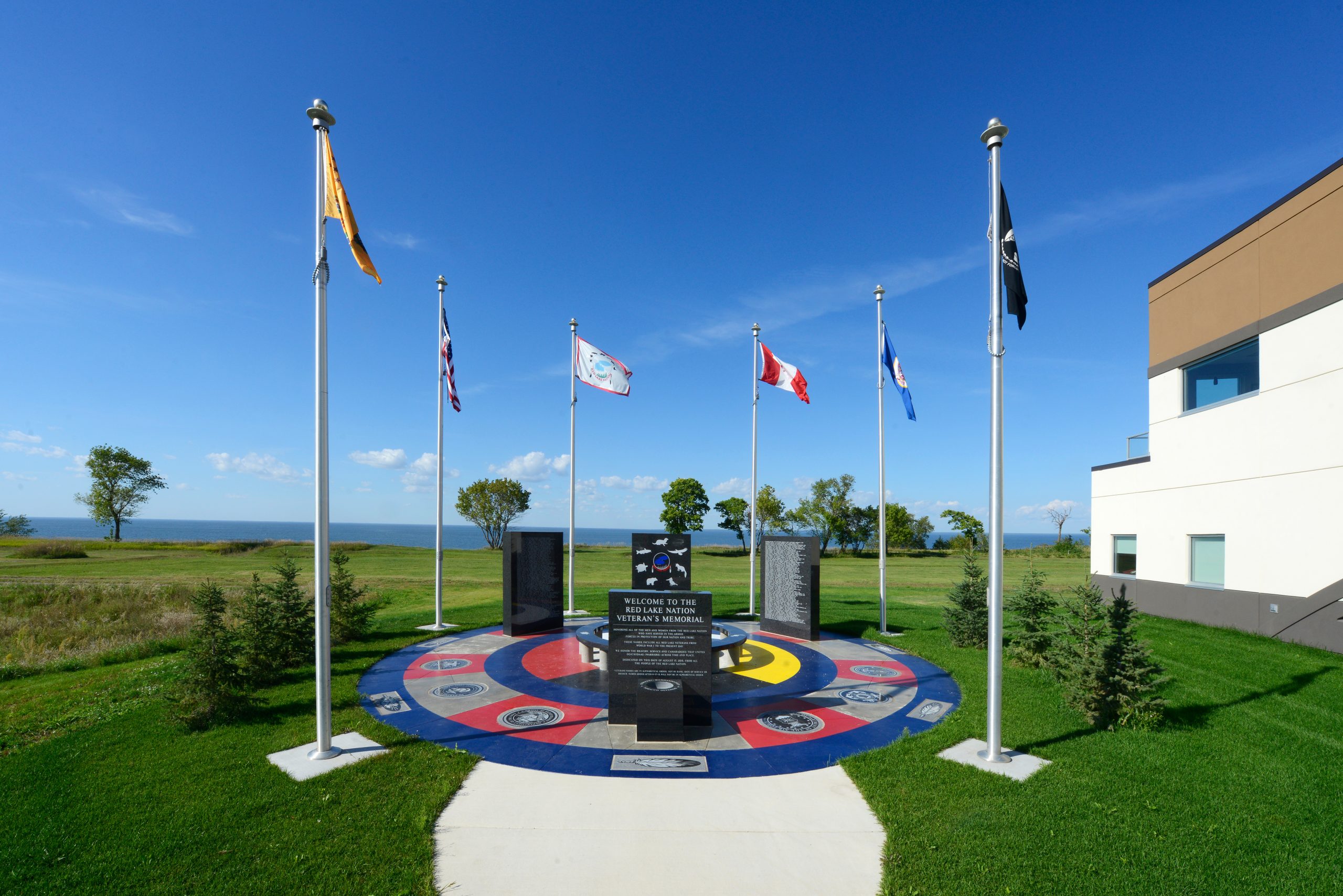 The ceremonial fire ring is lit when a Veteran Tribal member passes away, and remains lit for 3 days in their honor..