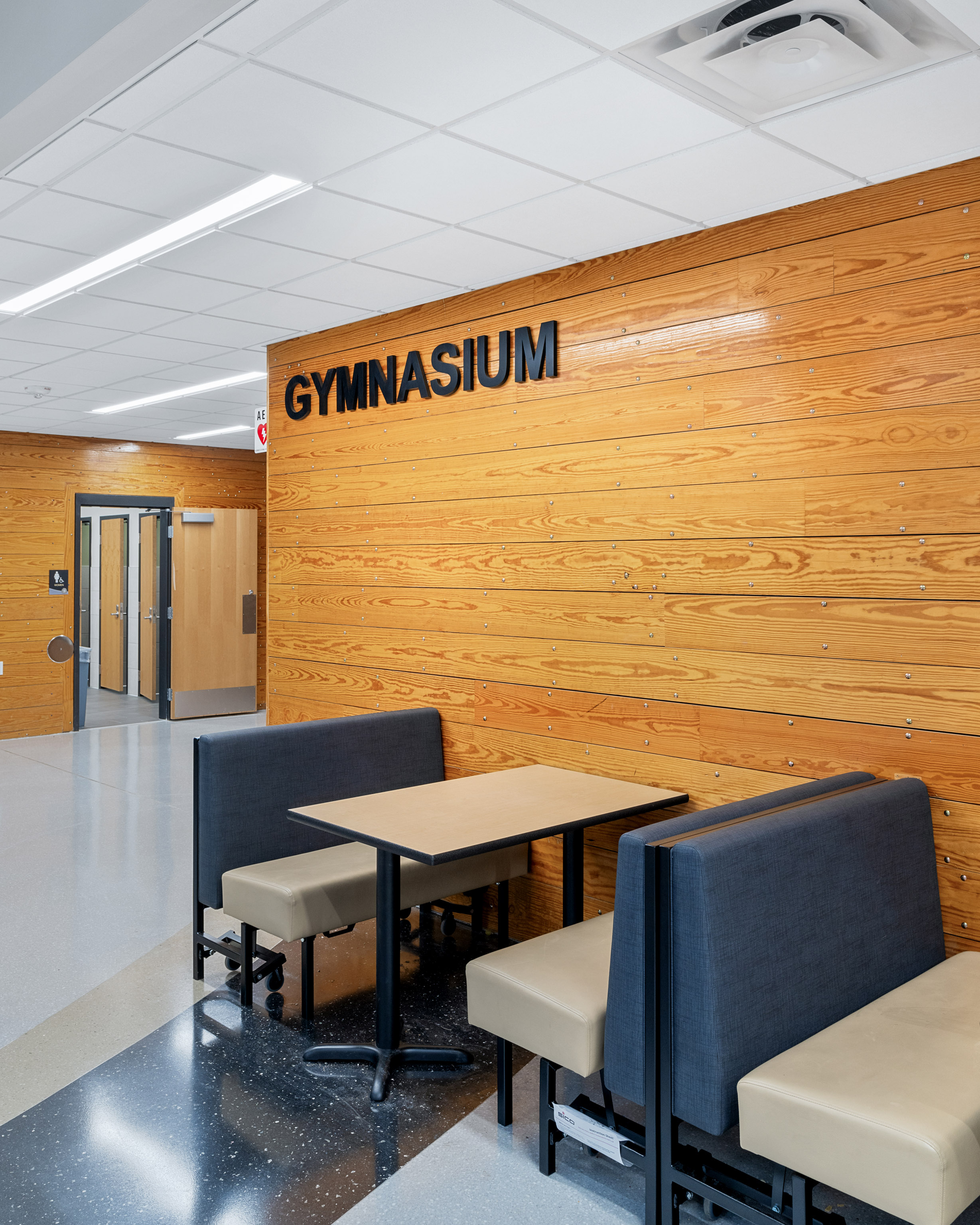 Reclaimed wood at Hayward High School